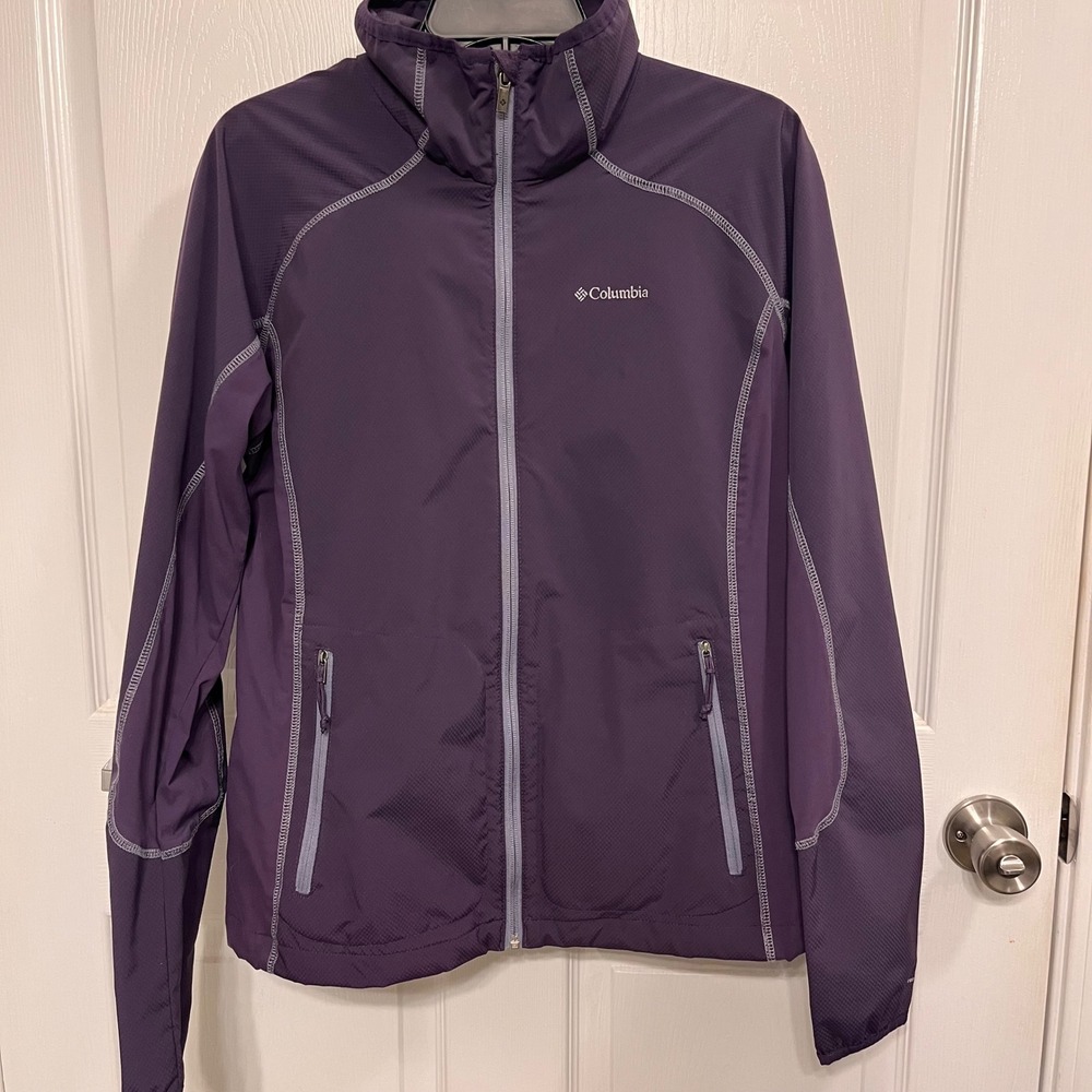 Columbia Omni-Shield Purple Windbreaker Full Zip Jacket Womens Large